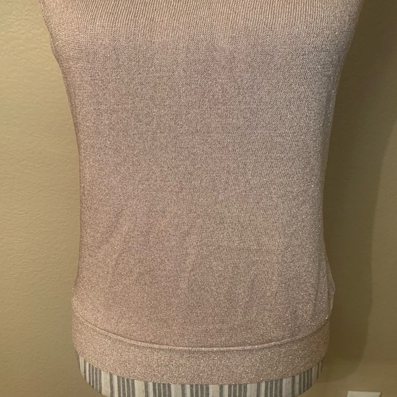 NEW Express Top Large Pale Pink Silk Metallic Wrap Strap Sleeveless Tank - Picture 4 of 16